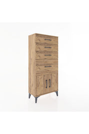 Hyperion Dolap 4 Çekmeceli 2 Kapaklı 60x44x134 Çam-Çam