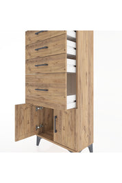 Hyperion Dolap 4 Çekmeceli 2 Kapaklı 60x44x134 Çam-Çam