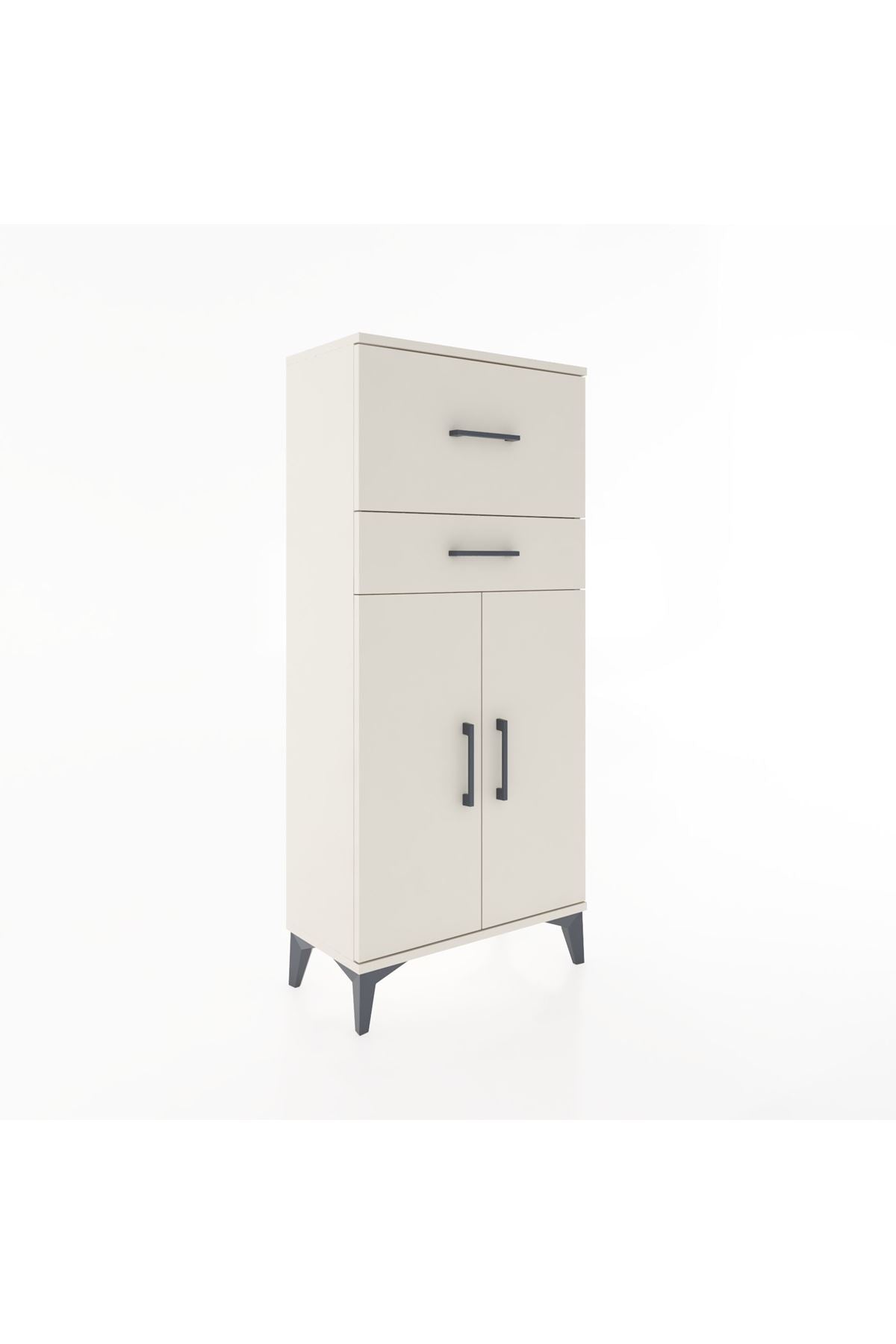 Hyperion Dolap Tek Raflı 2 Çekmeceli 2 Kapaklı 60x44x134 - S50M076V1B