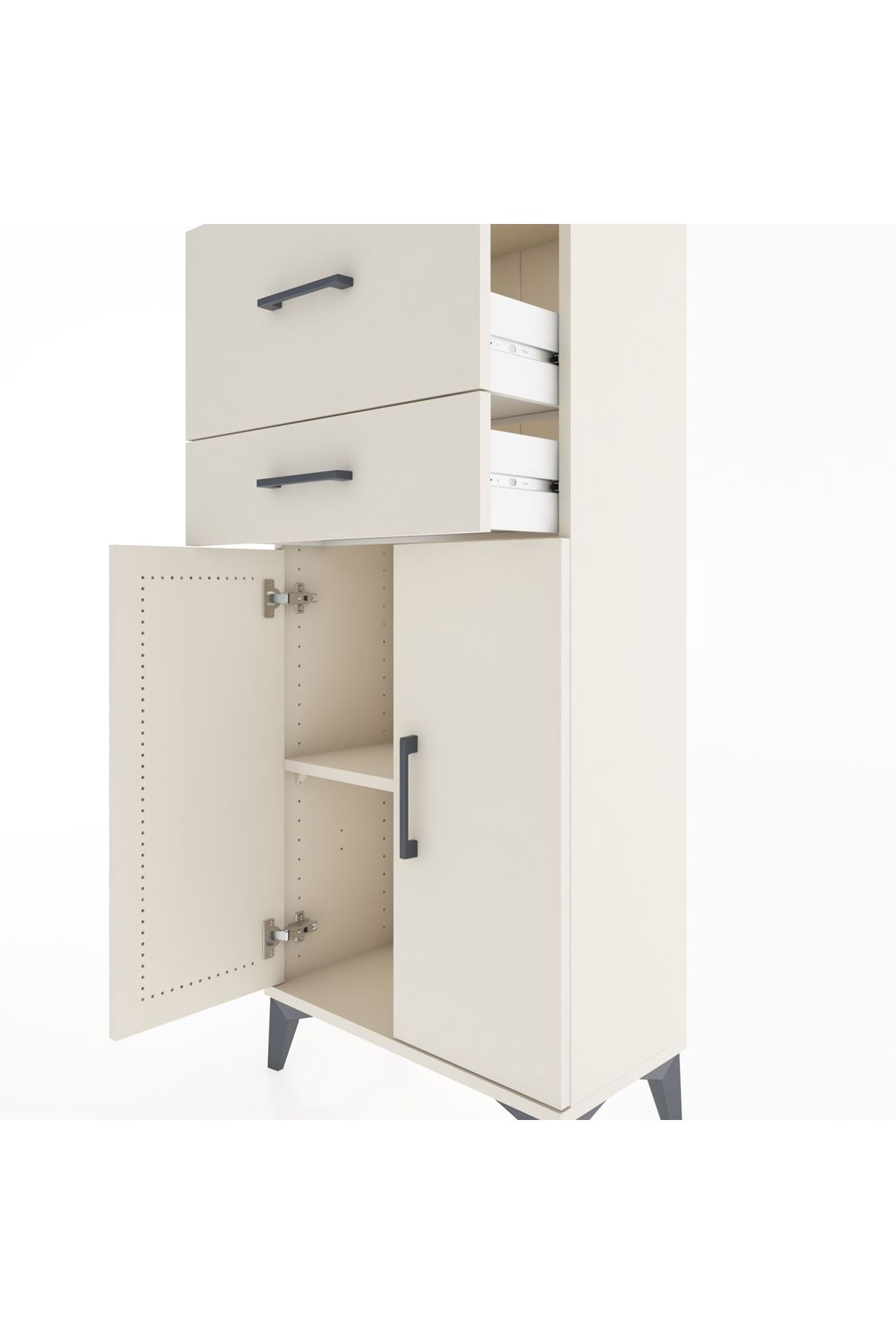 Hyperion Dolap Tek Raflı 2 Çekmeceli 2 Kapaklı 60x44x134 - S50M076V1B