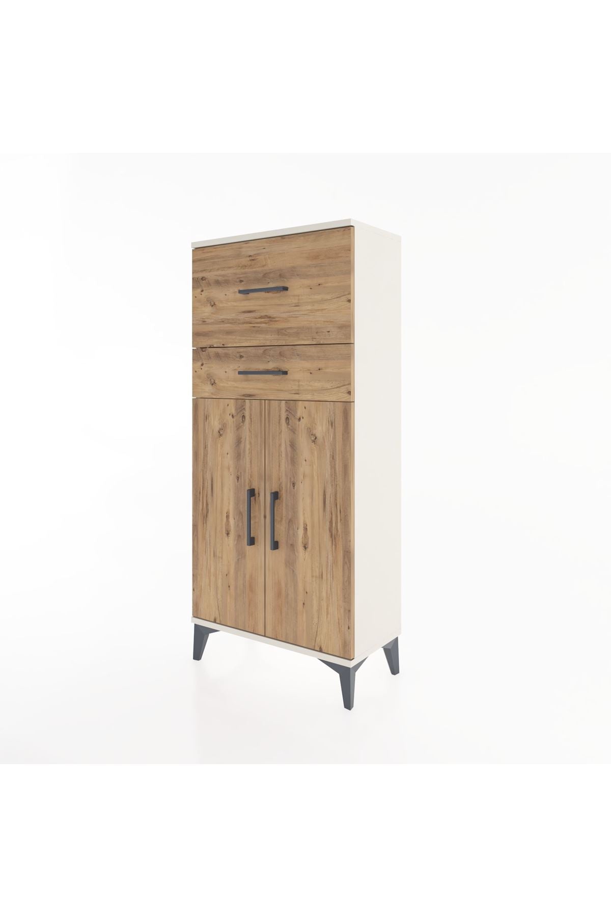 Hyperion Dolap Tek Raflı 2 Çekmeceli 2 Kapaklı 60x44x134 - S50M076V3B