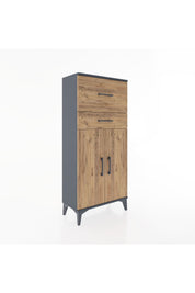 Hyperion Dolap Tek Raflı 2 Çekmeceli 2 Kapaklı 60x44x134 - S50M076V6B