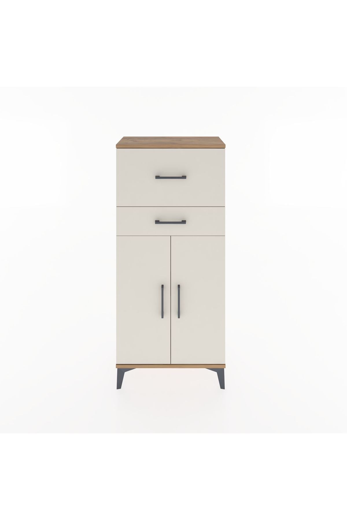 Hyperion Dolap Tek Raflı 2 Çekmeceli 2 Kapaklı 60x44x134 - S50M076V7B