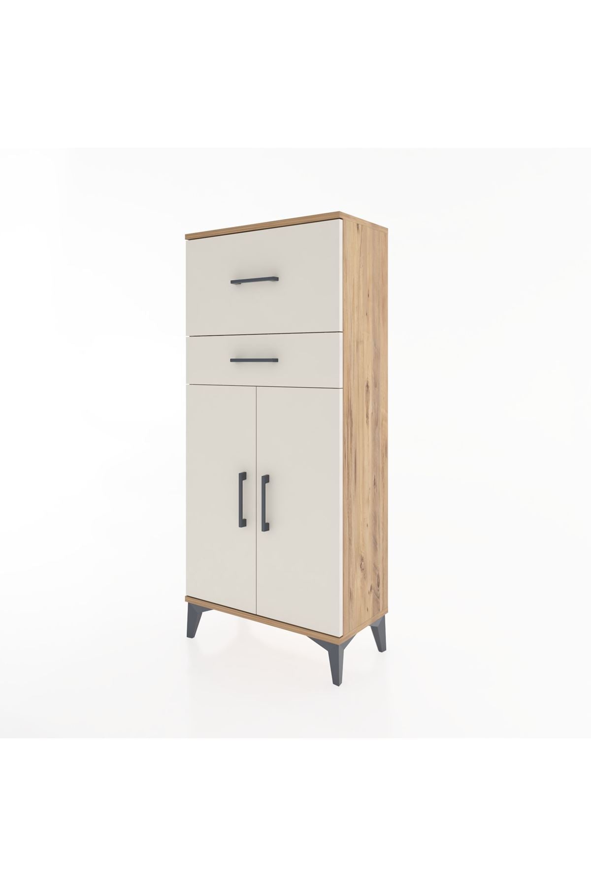 Hyperion Dolap Tek Raflı 2 Çekmeceli 2 Kapaklı 60x44x134 - S50M076V7B