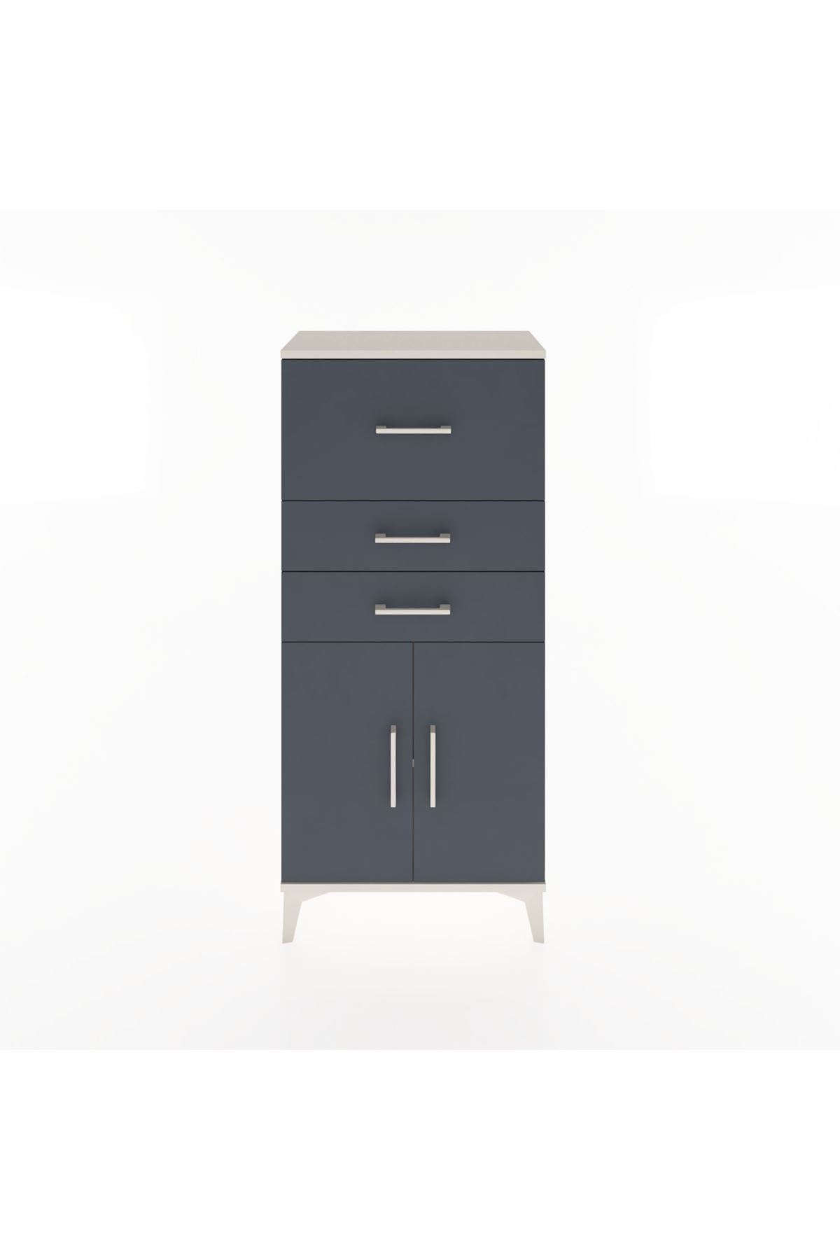 Hyperion Dolap Tek Raflı 3 Çekmeceli 2 Kapaklı 60x44x134 - S50M077V2B