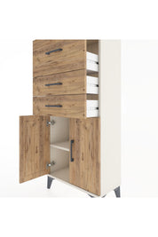 Hyperion Dolap Tek Raflı 3 Çekmeceli 2 Kapaklı 60x44x134 - S50M077V3B