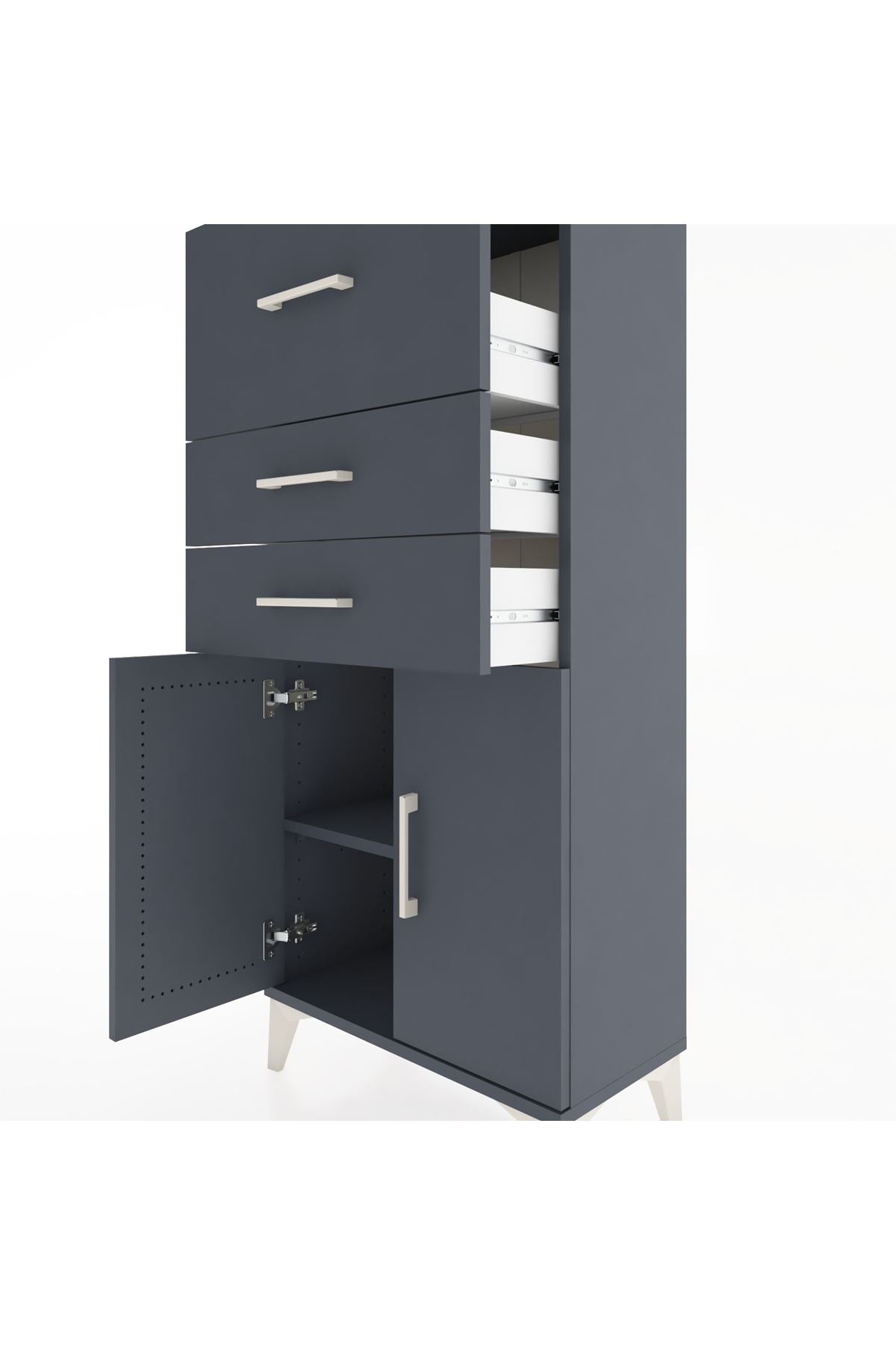 Hyperion Dolap Tek Raflı 3 Çekmeceli 2 Kapaklı 60x44x134 - S50M077V5B