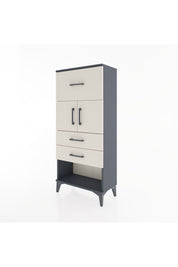 Hyperion Dolap 2 Raflı 3 Çekmeceli 2 Kapaklı 60x44x134 Antrasit-Aytaşı