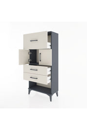 Hyperion Dolap 2 Raflı 3 Çekmeceli 2 Kapaklı 60x44x134 Antrasit-Aytaşı