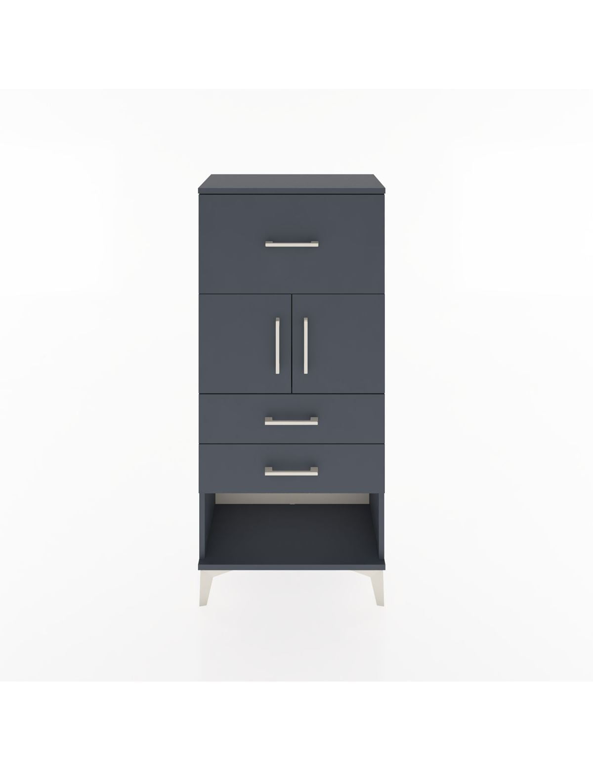 Hyperion Dolap 2 Raflı 3 Çekmeceli 2 Kapaklı 60x44x134 Antrasit-Antrasit