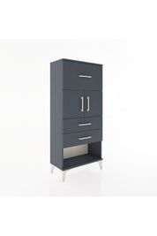 Hyperion Dolap 2 Raflı 3 Çekmeceli 2 Kapaklı 60x44x134 Antrasit-Antrasit