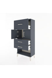 Hyperion Dolap 2 Raflı 3 Çekmeceli 2 Kapaklı 60x44x134 Antrasit-Antrasit
