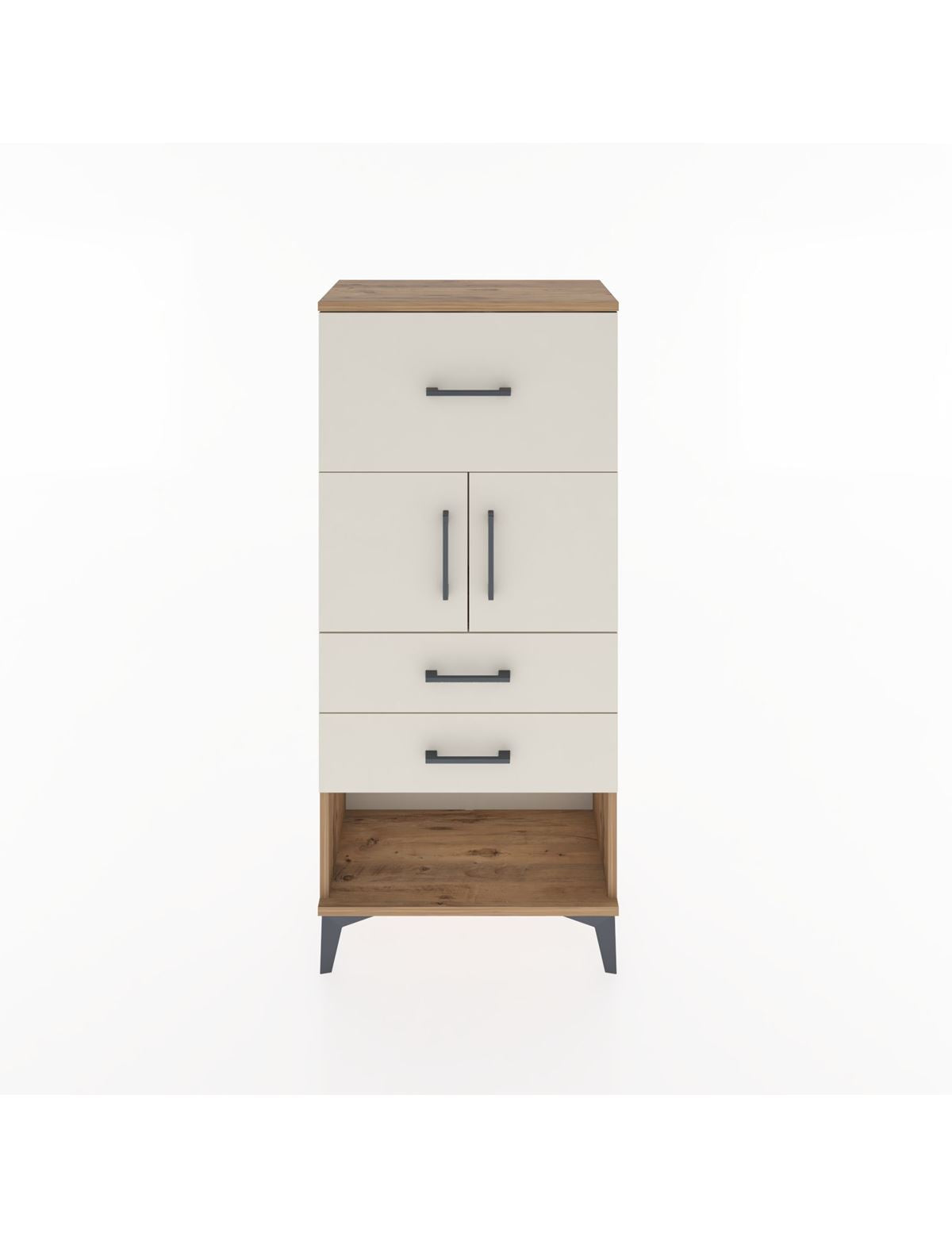 Hyperion Dolap 2 Raflı 3 Çekmeceli 2 Kapaklı 60x44x134 Çam-Aytaşı