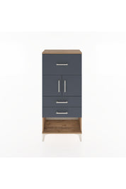 Hyperion Dolap 2 Raflı 3 Çekmeceli 2 Kapaklı 60x44x134 Çam-Antrasit