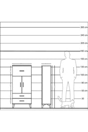 Hyperion Dolap 2 Raflı 3 Çekmeceli 2 Kapaklı 60x44x134 Çam-Çam