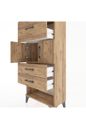 Hyperion Dolap 2 Raflı 3 Çekmeceli 2 Kapaklı 60x44x134 Çam-Çam