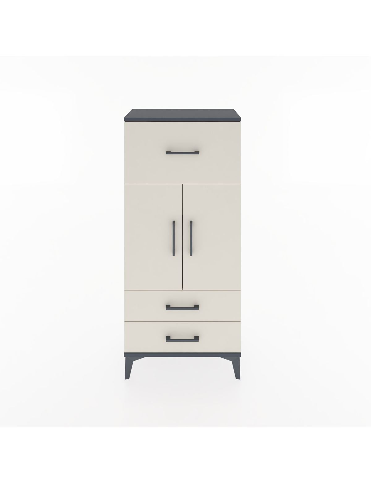 Hyperion Dolap 2 Raflı 3 Çekmeceli 2 Kapaklı 60x44x134 Antrasit-Aytaşı