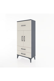 Hyperion Dolap 2 Raflı 3 Çekmeceli 2 Kapaklı 60x44x134 Antrasit-Aytaşı