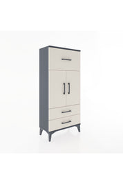 Hyperion Dolap 2 Raflı 3 Çekmeceli 2 Kapaklı 60x44x134 Antrasit-Aytaşı
