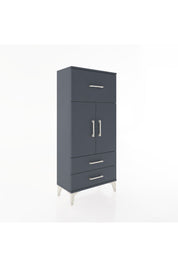 Hyperion Dolap 2 Raflı 3 Çekmeceli 2 Kapaklı 60x44x134 Antrasit-Antrasit