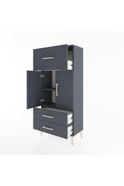Hyperion Dolap 2 Raflı 3 Çekmeceli 2 Kapaklı 60x44x134 Antrasit-Antrasit