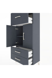 Hyperion Dolap 2 Raflı 3 Çekmeceli 2 Kapaklı 60x44x134 Antrasit-Antrasit