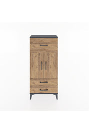 Hyperion Dolap 2 Raflı 3 Çekmeceli 2 Kapaklı 60x44x134 Antrasit-Çam