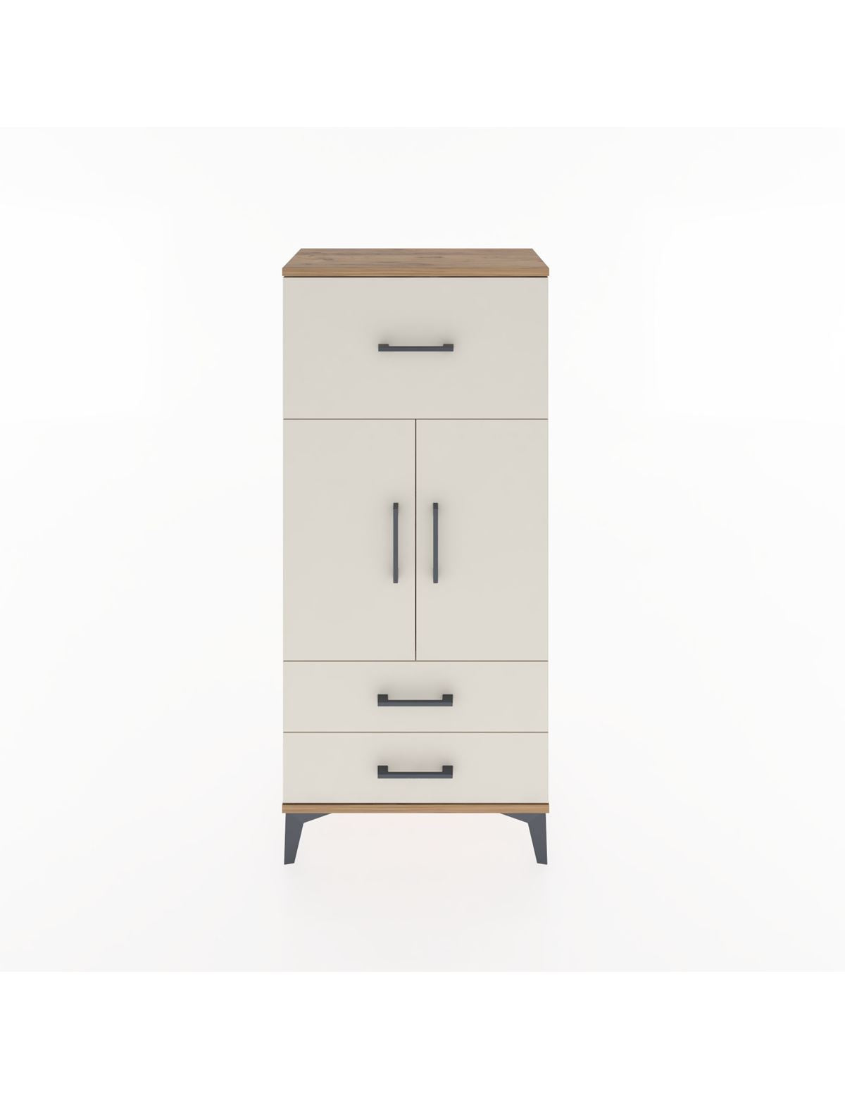 Hyperion Dolap 2 Raflı 3 Çekmeceli 2 Kapaklı 60x44x134 Çam-Aytaşı