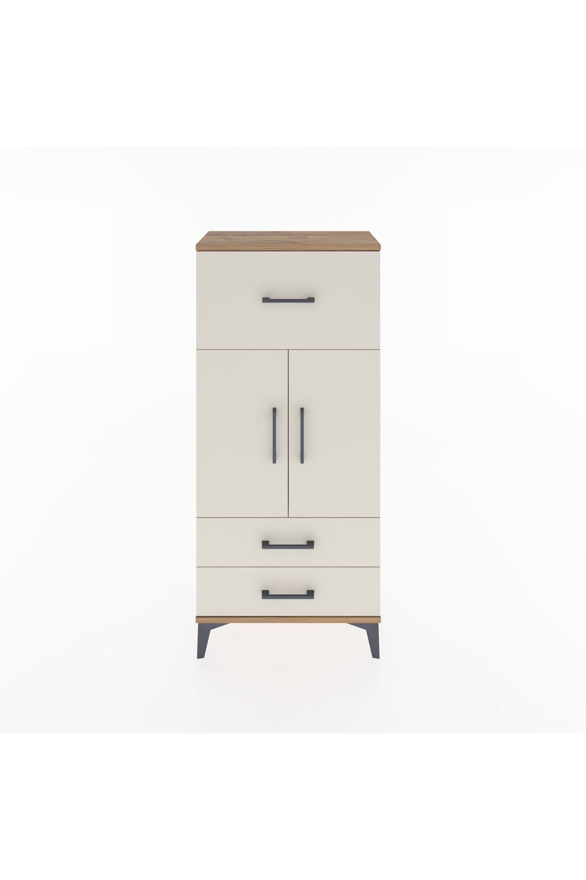 Hyperion Dolap 2 Raflı 3 Çekmeceli 2 Kapaklı 60x44x134 Çam-Aytaşı