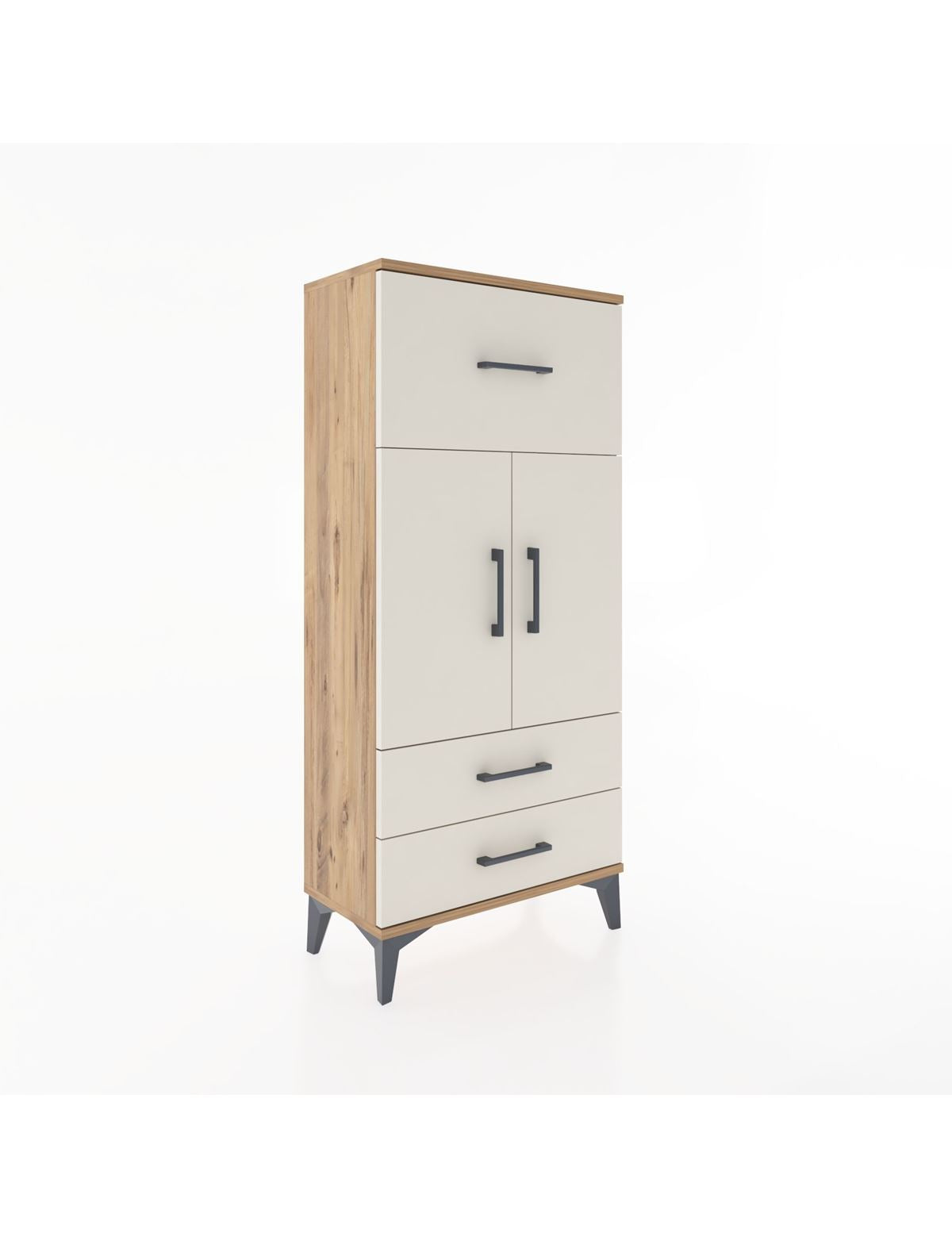 Hyperion Dolap 2 Raflı 3 Çekmeceli 2 Kapaklı 60x44x134 Çam-Aytaşı