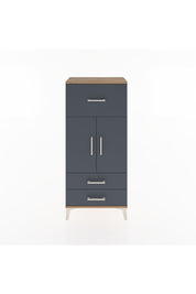 Hyperion Dolap 2 Raflı 3 Çekmeceli 2 Kapaklı 60x44x134 Çam-Antrasit