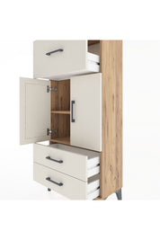 Hyperion Dolap 2 Raflı 3 Çekmeceli 2 Kapaklı 60x44x134 Çam-Aytaşı