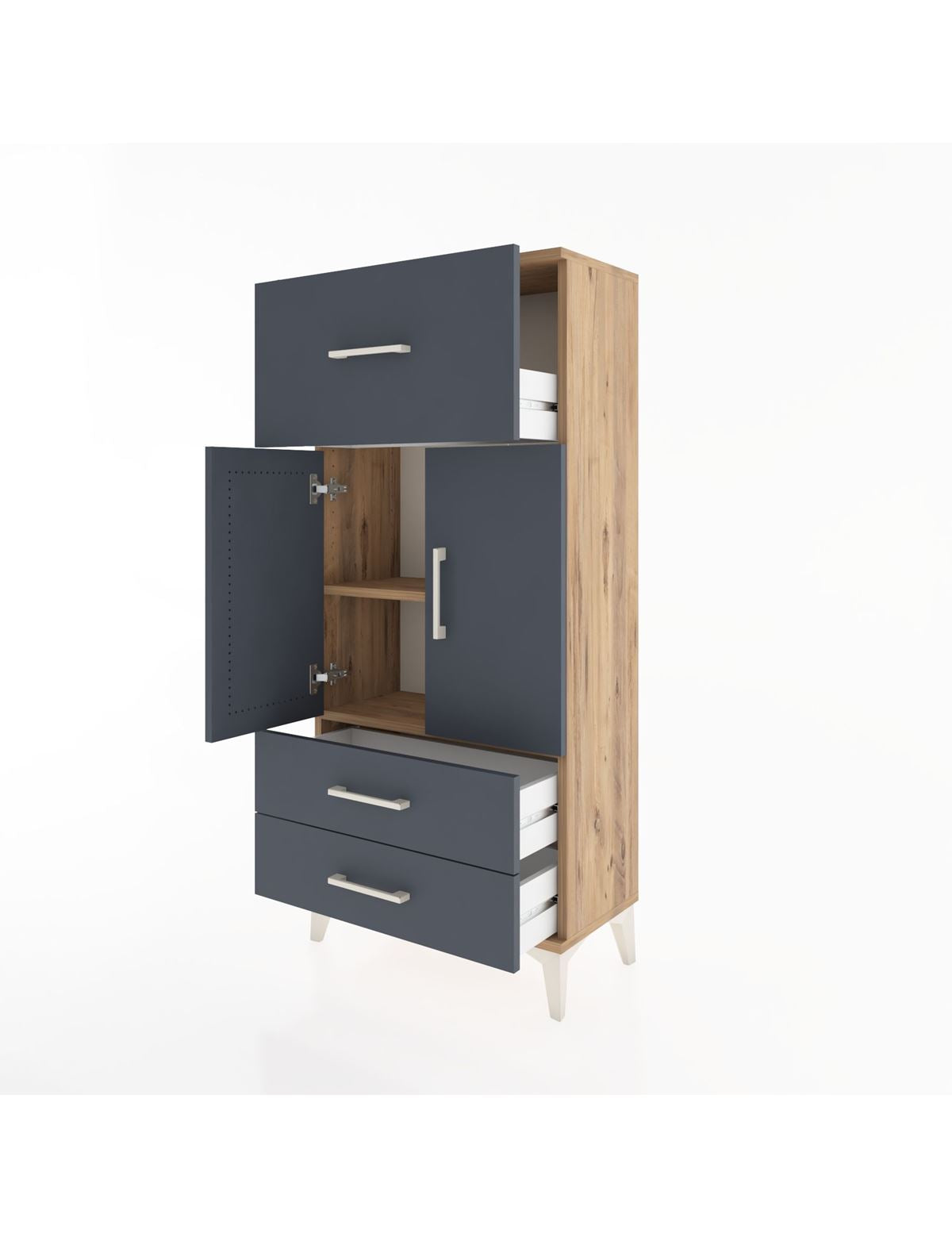 Hyperion Dolap 2 Raflı 3 Çekmeceli 2 Kapaklı 60x44x134 - S50M079V8B