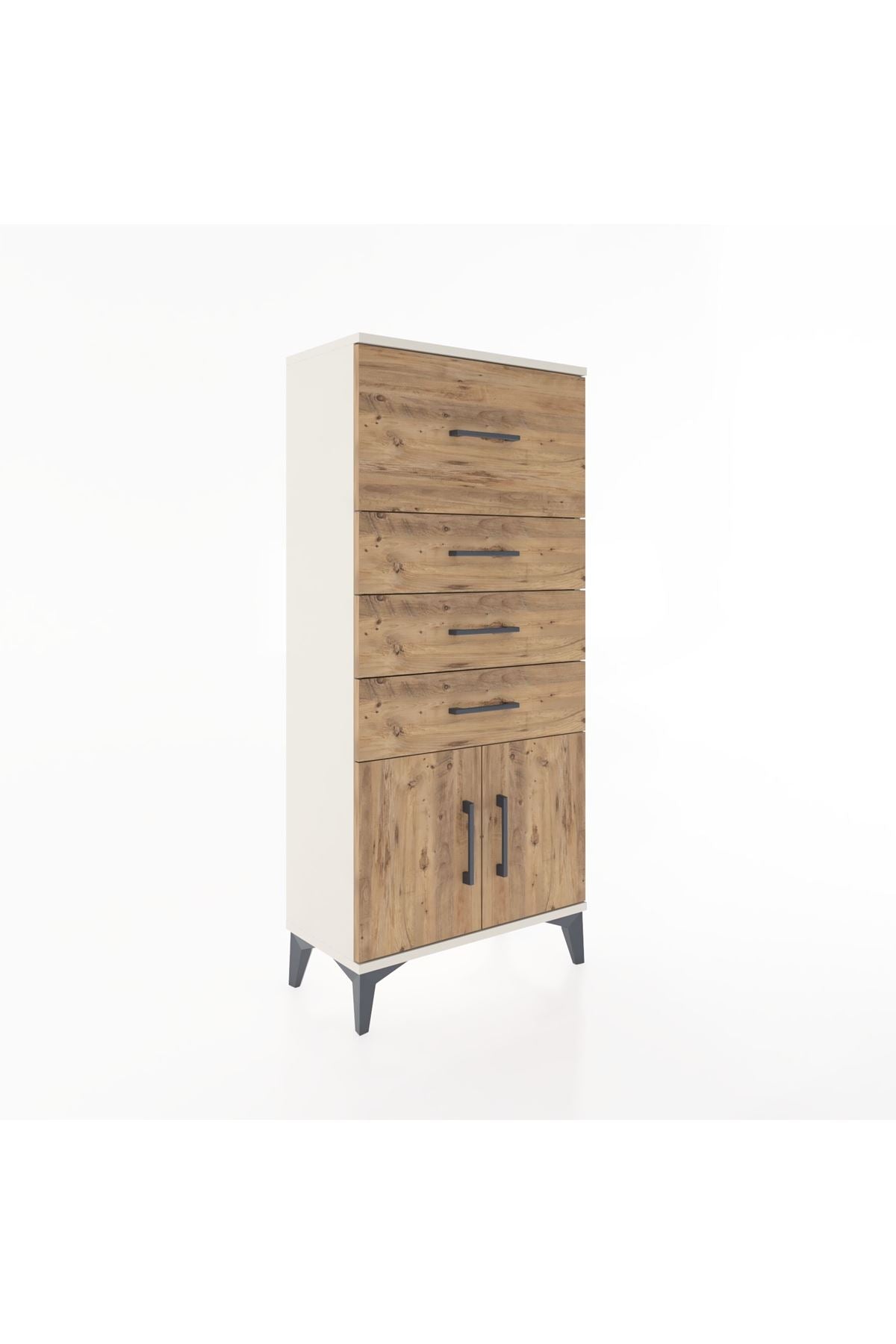Hyperion Dolap 4 Çekmeceli 2 Kapaklı 60x44x134 Aytaşı-Çam