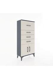 Hyperion Dolap 4 Çekmeceli 2 Kapaklı 60x44x134 Antrasit-Aytaşı