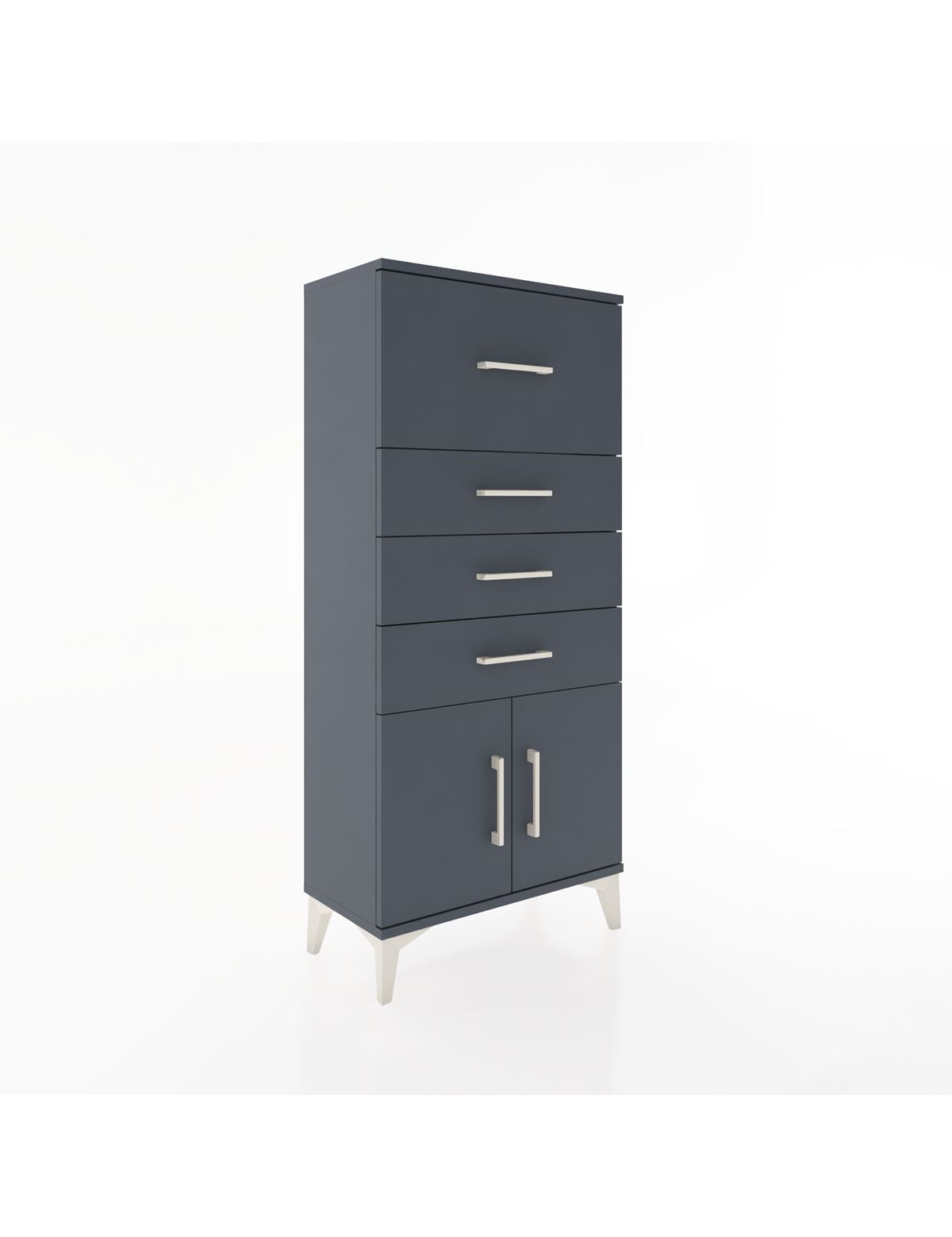 Hyperion Dolap 4 Çekmeceli 2 Kapaklı 60x44x134 Antrasit-Antrasit