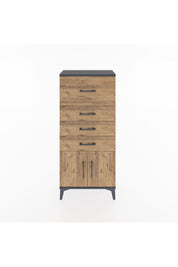 Hyperion Dolap 4 Çekmeceli 2 Kapaklı 60x44x134 Antrasit-Çam