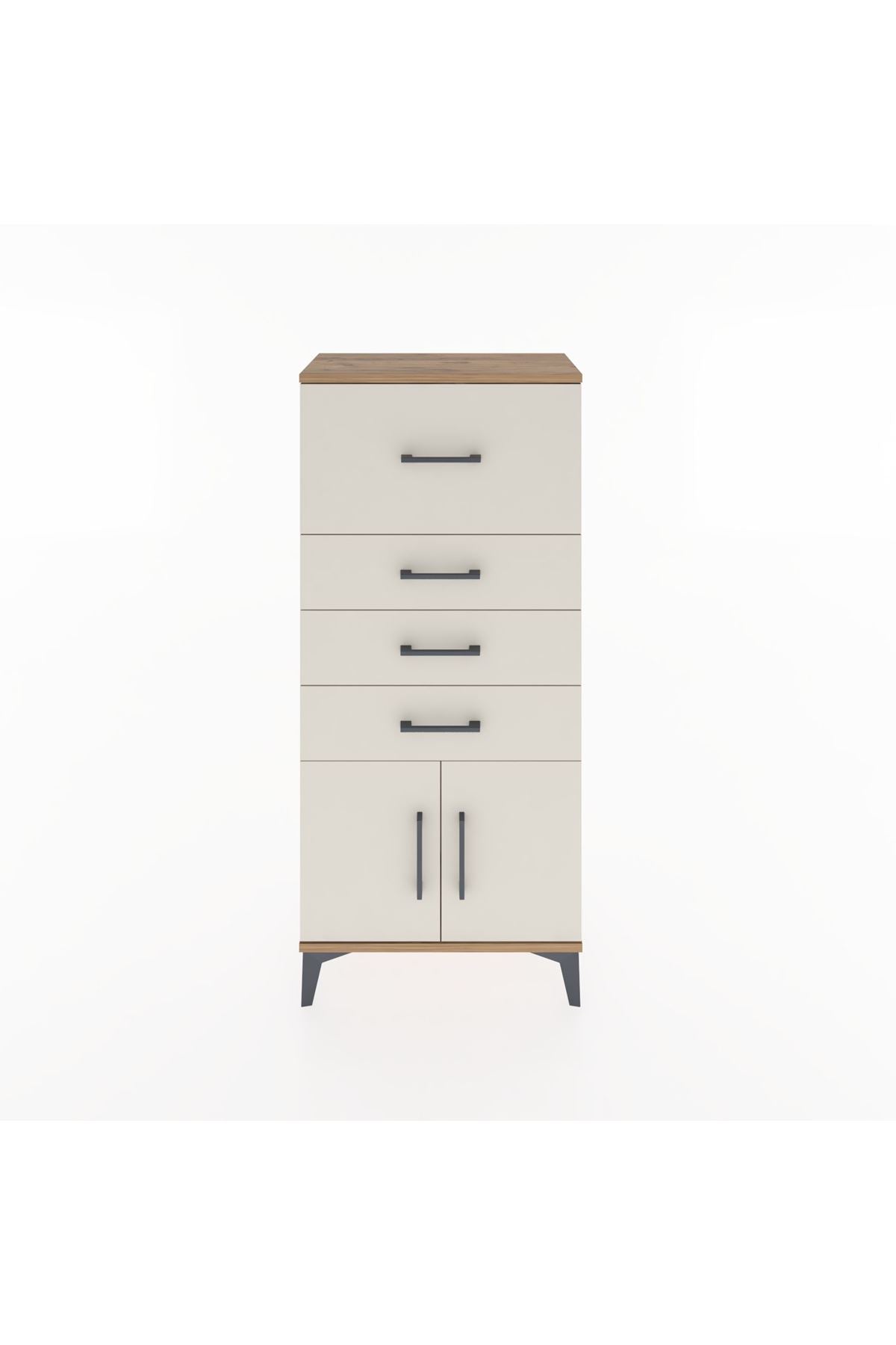 Hyperion Dolap 4 Çekmeceli 2 Kapaklı 60x44x134 Çam-Aytaşı