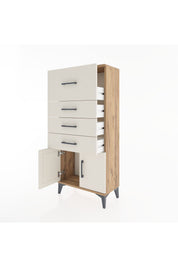 Hyperion Dolap 4 Çekmeceli 2 Kapaklı 60x44x134 Çam-Aytaşı