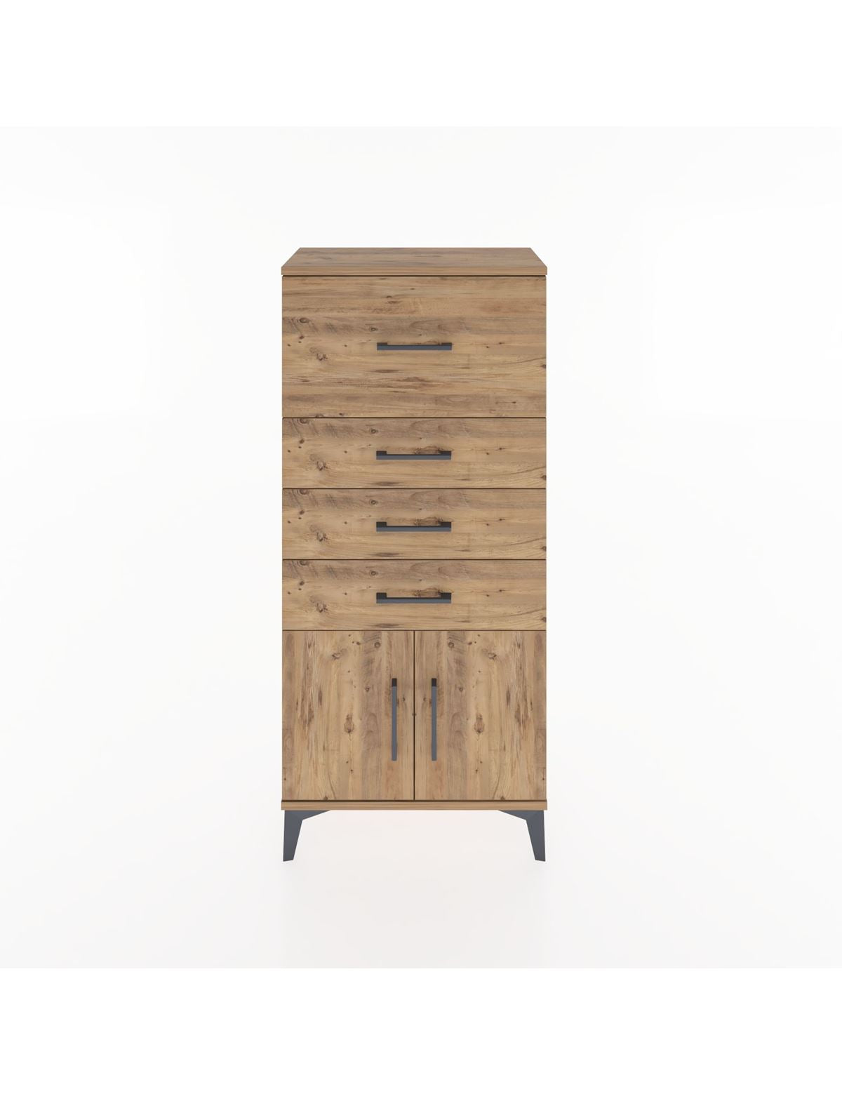 Hyperion Dolap 4 Çekmeceli 2 Kapaklı 60x44x134 Çam-Çam