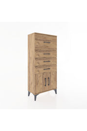 Hyperion Dolap 4 Çekmeceli 2 Kapaklı 60x44x134 Çam-Çam