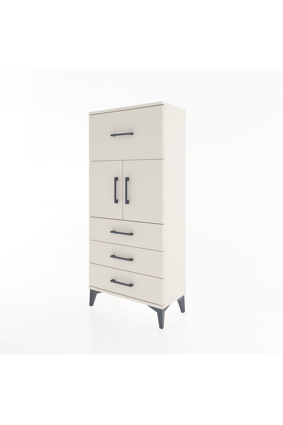 Hyperion Dolap Tek Raflı 4 Çekmeceli 2 Kapaklı 60x44x134 - S50M081V1B