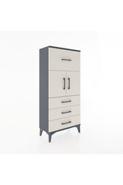 Hyperion Dolap Tek Raflı 4 Çekmeceli 2 Kapaklı 60x44x134 - S50M081V4B