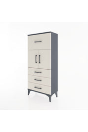 Hyperion Dolap Tek Raflı 4 Çekmeceli 2 Kapaklı 60x44x134 - S50M081V4B