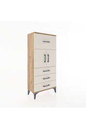 Hyperion Dolap Tek Raflı 4 Çekmeceli 2 Kapaklı 60x44x134 - S50M081V7B