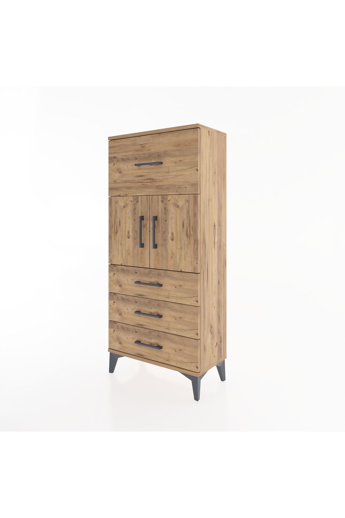 Hyperion Dolap Tek Raflı 4 Çekmeceli 2 Kapaklı 60x44x134 - S50M081V9B
