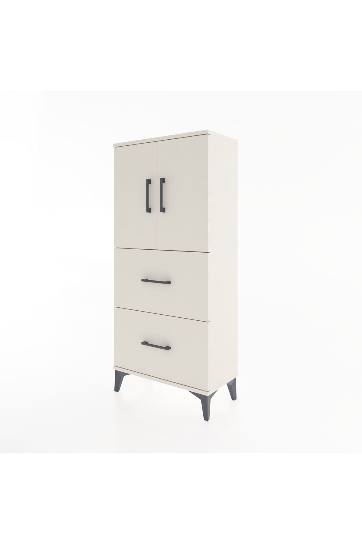 Hyperion Dolap Tek Raflı 2 Çekmeceli 2 Kapaklı 60x44x134 - S50M082V1B