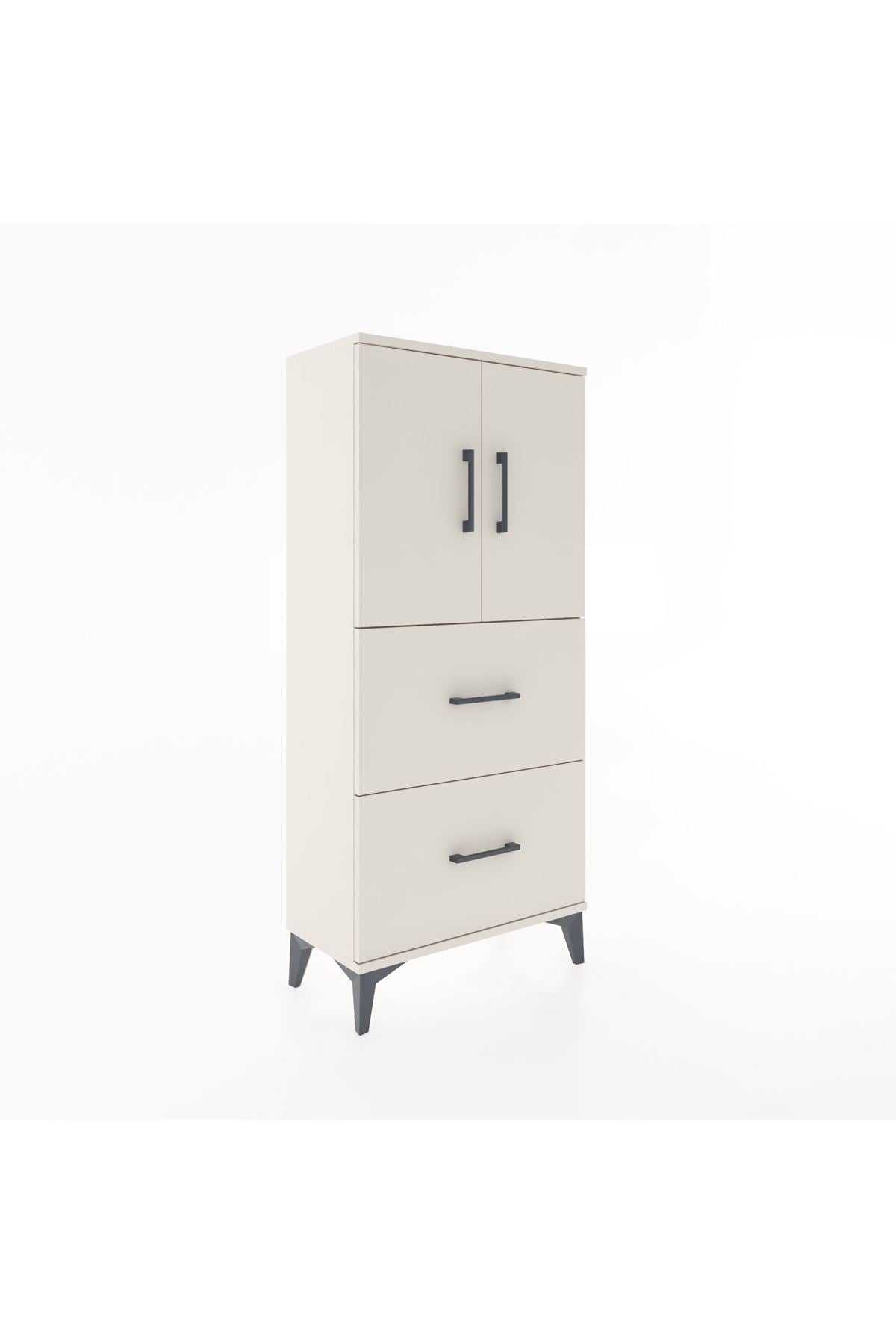 Hyperion Dolap Tek Raflı 2 Çekmeceli 2 Kapaklı 60x44x134 - S50M082V1B