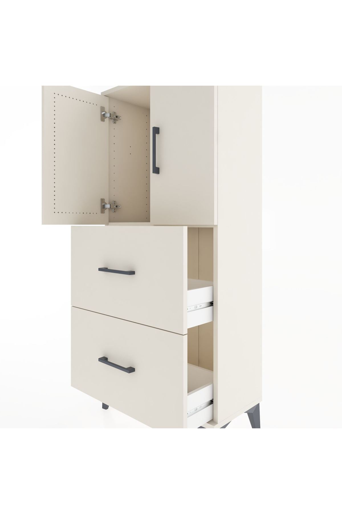 Hyperion Dolap Tek Raflı 2 Çekmeceli 2 Kapaklı 60x44x134 - S50M082V1B