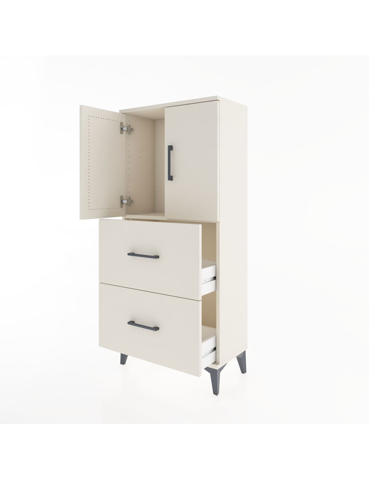 Hyperion Dolap Tek Raflı 2 Çekmeceli 2 Kapaklı 60x44x134 - S50M082V1B